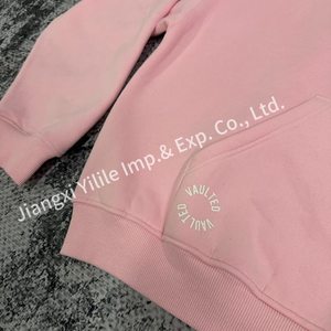 HD2262 Sudadera con <span class=keywords><strong>capucha</strong></span> con serigrafía personalizada para niñas Heavyweight 100% algodón Fleece Longitud larga Color <span class=keywords><strong>Rosa</strong></span> Diseño Casual con <span class=keywords><strong>capucha</strong></span> - Product Image 2