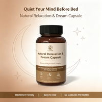 Capsules de Sommeil pour Adultes Natural Relaxation & Dream Capsule, Vegan, Sans Gluten, Soulagent le Stress, Améliorent le Sommeil, Compléments Alimentaires à Base de Plantes