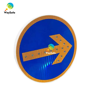Segnali Stradali Circolari OEM Waysafe a Pannello Piatto, Gialli Lampeggianti, Solari, in Alluminio, ad Alta Intensità Prismatica, 700mm - Product Image 3