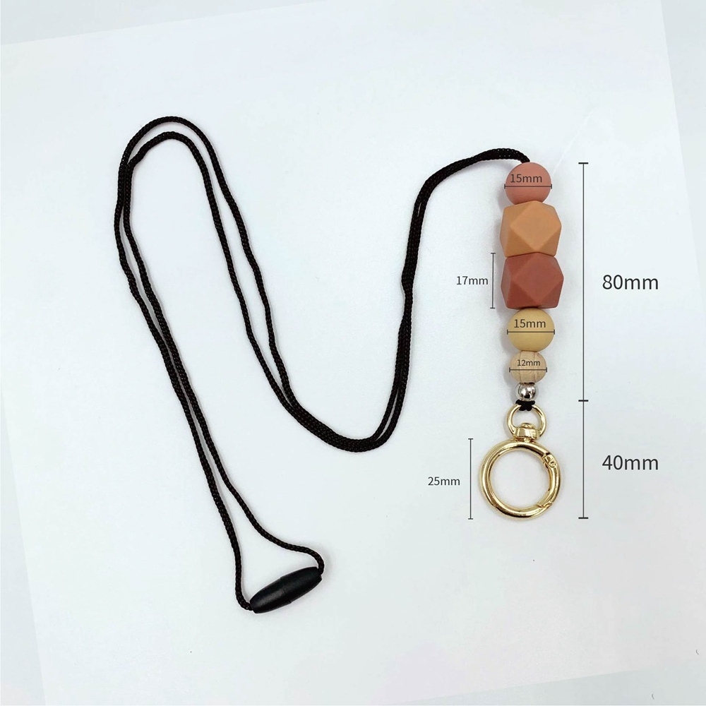 Wholesale Silicone Beaded Neck Keychain Lanyard Safety Breakaway for Teacher Nurse Gift Women Bag Charms Custom Acrylic Keychain Image 3