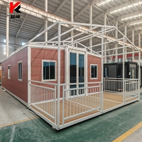 Wadah lipat rumah kontainer Modular, 20 kaki 40 kaki Modular dapat diperbesar