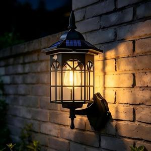Lámpara Solar de Pared <span class=keywords><strong>para</strong></span> Jardín con Sensor de Movimiento, IP65 Impermeable, Decoración de Pared Vintage, Linterna Solar <span class=keywords><strong>para</strong></span> Jardín y Patio - Product Image 3