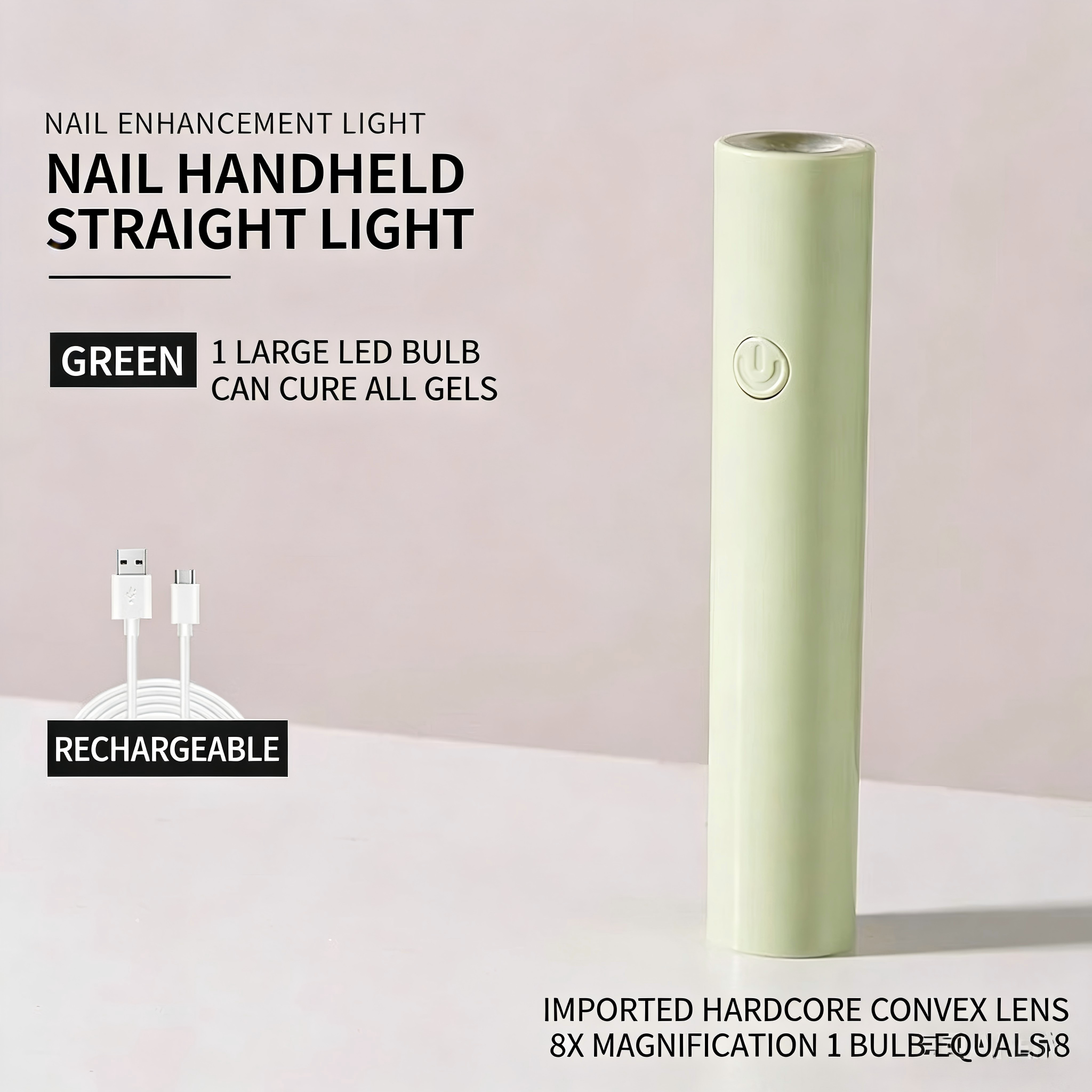 Handheld UV LED Nail Lamp Mini Portable Rechargeable Gel Nail Curing Light for Home Salon