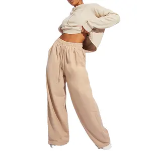 ขายส่งผ้าฝ้าย100% แฟชั่นการออกแบบกระเป๋าผู้หญิงDrawstring Slouchกางเกงขากว้าง
