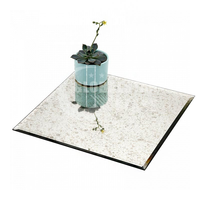 Retro Embossed Antique Luxury Style Painted Mirror Float Glass Flat Matte Surface Villa Interior Decoration Hotel Entry