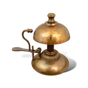 Sonnette de table à bouton-poussoir en laiton antique, légère, décoration artistique, design classique pour bureau, comptoir, réception, décoration d'intérieur - Product Image 1