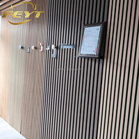 FEYT MDF Polyester Fiber Bois Latte Absorbant Plaque Home Studio Auditorium Insonorisé Painel Ripado Suppression Du Bruit Texturé
