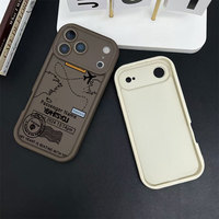 Coque arrière de téléphone portable motif carte d'avion pour iPhone 17 Pro Max 16 15 14 13 12 11 X XS XR 8 7 Plus