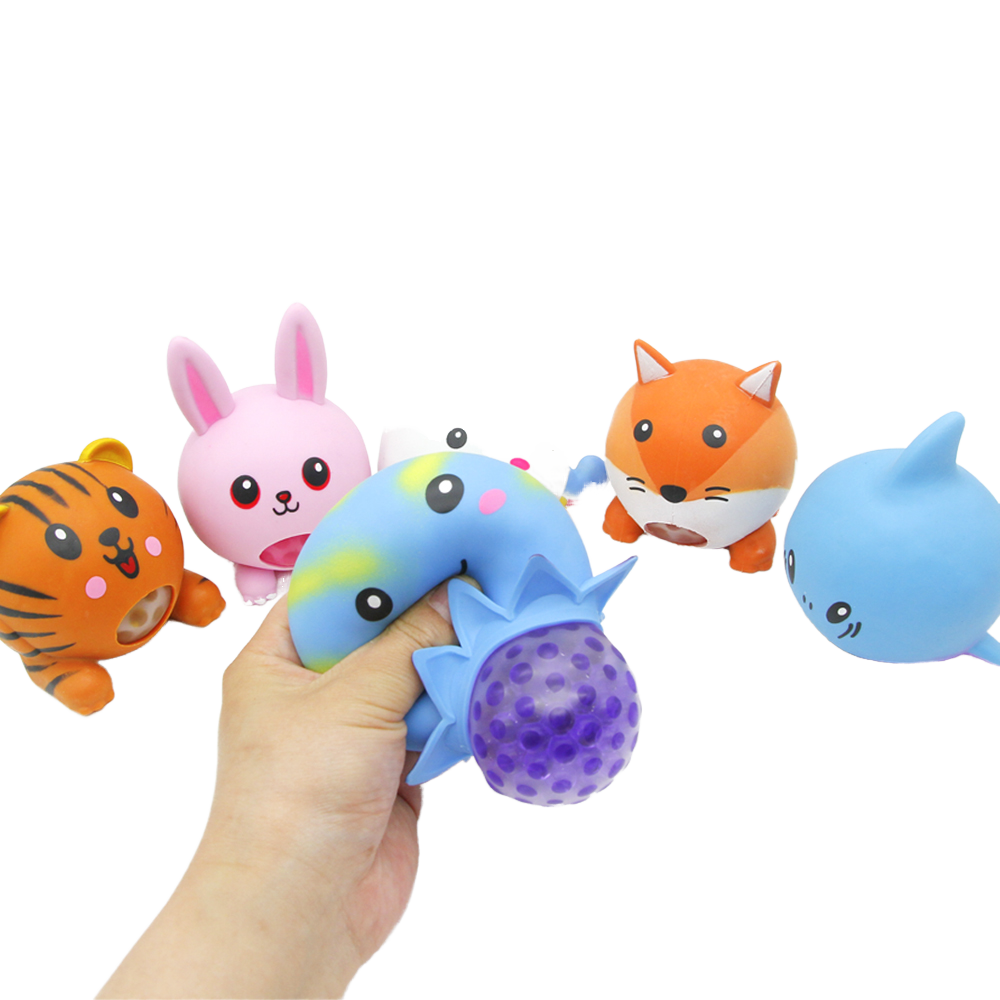 New Design Eco-friendly 6 Design Animal Venting Water Ball Anti-Stress Squeeze Ball 6cm Unisex