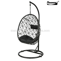Chaise suspendue en rotin PE pour balcon, jardin, meubles d'extérieur, balançoire de patio avec support