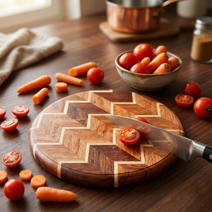 Planche à découper en bois à motif chevron écologique personnalisée, anti-bactérienne et antidérapante, pour usage en cuisine, vente en gros - Product Image 1