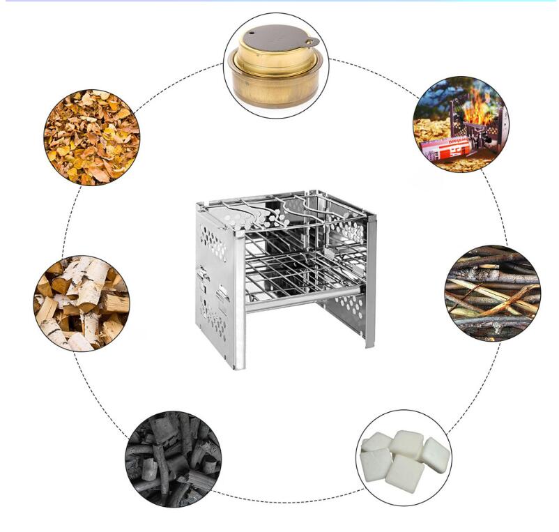 Camp Stoves Picnic BBQ Cooker/Potable Folding Stainless Steel Backpacking Stove