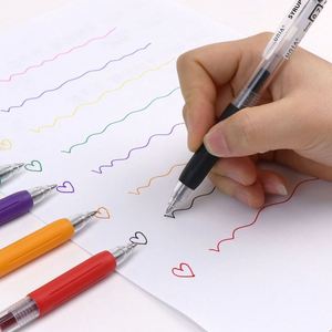 Hot Sale Promotion Purple Green Paper Gel Ink Ball <b>Pen</b> Soft Rubber Touch Body Push Button Click Ballpoint <b>Pen</b> - Product Image 5