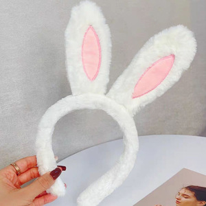 Cute Cartoon Rabbit Ears <strong>Headband</strong> Plush Bunny Ears <strong>Headband</strong> for Women Girls <strong>Easter</strong> Party Performance Photo Props - Product Image 2