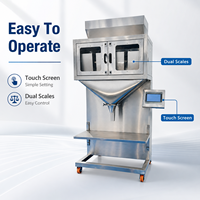 Machine de remplissage automatique de granulés avec affichage du poids à double échelle pour aliments pour animaux, sucre, sel, noix et grains de café