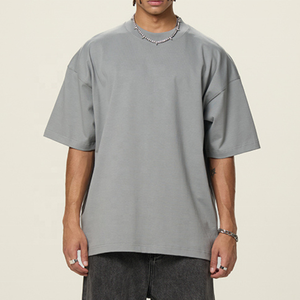 Expédition en 7 jours en stock Fabricants de vêtements Impression personnalisée lourde 350gsm 100% coton T-shirt vierge surdimensionné pour hommes - Product Image 4