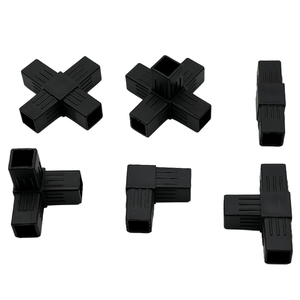 Conectores de esquina de tubo cuadrado de <span class=keywords><strong>20mm</strong></span>, 25mm y 30mm, 2 vías, 3 vías, 4 vías, 5 vías, Conector de esquina de tubo cuadrado de plástico negro personalizado - Product Image 3