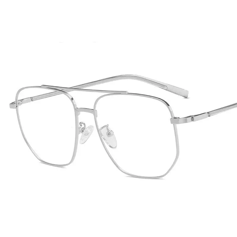 Kacamata Optik Rangka Bulat Jembatan Ganda, Bingkai Kacamata Titanium untuk Lazada, Kacamata Anti Cahaya Biru Italia Desain