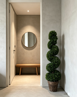 Arbre topiaire artificiel en buis torsadé en spirale de 1,2 à 1,5 m, fausse plante grimpante en pot pour intérieur, résistant aux UV, pour Thanksgiving, villa, hôtel, centre commercial