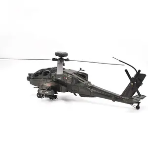 Antiguo estaño avión AH-64 adornos hechos a mano modelo de avión 1:24 escala accesorios muebles hogar Decoración regalo