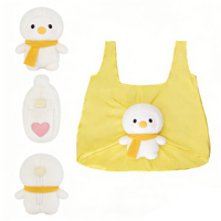 Tas Belanja Lipat Hewan Boneka Super Lembut dengan Isian Kapas, Tas Belanja Reusable Ukuran Sedang
