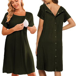 Camice Ospedaliero di Alta Qualità, Abito <span class=keywords><strong>da</strong></span> Infermiera, <span class=keywords><strong>Camicia</strong></span> <span class=keywords><strong>da</strong></span> <span class=keywords><strong>Notte</strong></span> <span class=keywords><strong>Premaman</strong></span> per Allattamento con Bottoni - Product Image 3