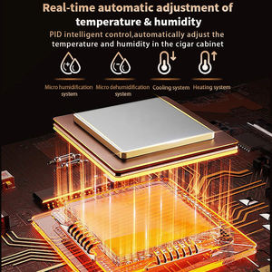 ตู้เก็บซิการ์ไฟฟ้าควบคุมความชื้นอัจฉริยะผ่าน Wi-Fi พร้อมชั้นวางไม้ซีดาร์สเปนและโครงสร้างสแตนเลสสำหรับใช้ในบ้าน - Product Image 4
