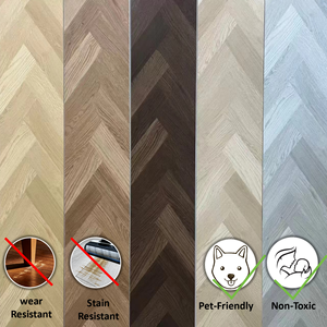 <span class=keywords><strong>Suelo</strong></span> <span class=keywords><strong>Laminado</strong></span> de Vinilo SPC Ecológico, Resistente al Desgaste, Fácil de Limpiar, Color Roble Claro, Diseño en Espiga, Sistema de Click, Estilo Minimalista - Product Image 1