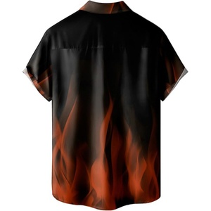 Men's Hawaiian <b>Shirts</b> Loose Short Sleeve Breathable Beach Resort Custom Logo Silk Screen Printed Stand Collar ODM Supply - Product Image 5