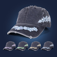 Casquette de baseball vintage avec logo personnalisé brodé, visière incurvée, effet délavé et usé