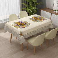 Nappe carrée rouge anti-rayures à motif floral imprimé, résistante à la chaleur, à carreaux, pour fêtes et événements