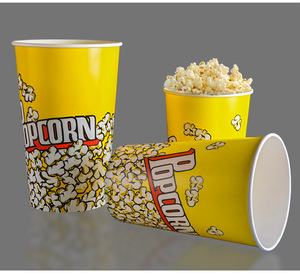 Bán Buôn Cốc Bỏng Ngô In Logo Theo Yêu Cầu Bát Giấy Đựng Thức Ăn Thùng Bỏng Ngô Có Nắp Đậy - Product Image 5