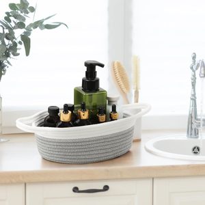<span class=keywords><strong>Panier</strong></span> de rangement en corde de coton lot de 5 paniers tissés pour organiser avec poignées <span class=keywords><strong>panier</strong></span> décoratif pour bébé pépinière <span class=keywords><strong>chien</strong></span> chat jouet - Product Image 6