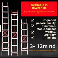 Échelle télescopique moderne en alliage d'aluminium épaissi, 8 mètres, pour escalade, capacité 150 kg, pour travaux d'ingénierie et appartements