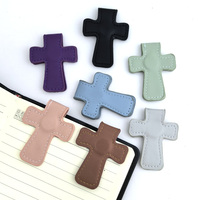 Marcapáginas de Cuero PU con Cruz, Magnético y Plegable, para Regalo Cristiano, Personalizable con Grabado Láser Xtool