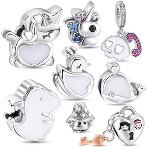 <span class=keywords><strong>2022</strong></span> nueva 925 de plata esterlina azul dinosaurios aves amor clave DIY encantos del grano Fit serpiente Original de las mujeres de la pulsera de la joyería DIY regalo - Product Image 1