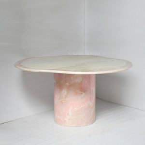 Mesa de Comedor Personalizada de Estilo Escandinavo en Mármol Natural Travertino Jade Ónix Rosa Muebles para Sala de Estar - Product Image 3