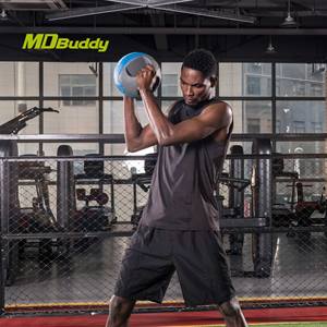 MDBuddy Balle médicinale d'exercice écologique en caoutchouc à <span class=keywords><strong>double</strong></span> poignée avec poignées Balle pondérée pour Abs - Product Image 5