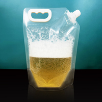 Pochettes souples portables 1L avec bec verseur pour boissons, jus, bière, liquides de camping, vodka, impression par gravure, sécurité alimentaire