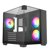 Boîtiers et tours d'ordinateur de bureau AntarcChill Micro ATX, outils, armoire de jeu, boîtier d'ordinateur Matx, PC avec fenêtre latérale