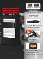 Portefeuille vertical fin en cuir PU anti-RFID avec pince à billets et fenêtre transparente pour carte d'identité