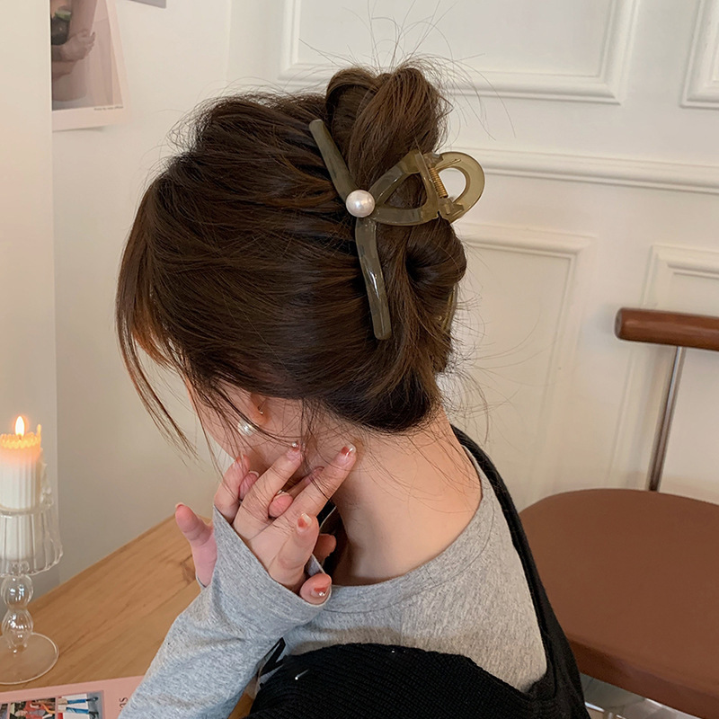 13 см Модный акриловый пластиковый Краб для волос большой размер Заколка-краб для волос с жемчугом женские аксессуары для волос заколка-краб для девочек