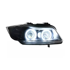 适用于宝马3系E90 V1 V2 2005-2012高品质发光二极管CCFL天使眼双光学透镜前照灯总成的汽车前照灯