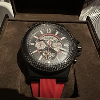 MKOriginals Racing – montre mécanique pour hommes, cadran squelette, chronographe, date de la semaine, bracelet en caoutchouc rouge, étanche, montre-bracelet de Sport pour hommes