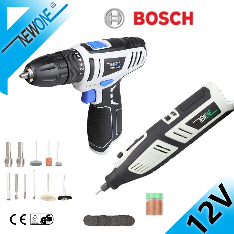BOSCH — Mini perceuse électrique, vitesse Variable, outil rotatif, avec accessoires de polissage, outils électriques sans fil, série 12V