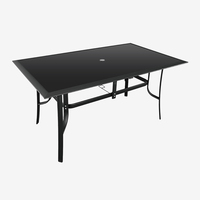 Meubles de jardin portables modernes en métal de 188 pièces, table en verre trempé, chaises pliantes en fer, salle à manger, hôtel, gymnase, appartement