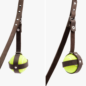 En stock : Sac de rangement pour balles de tennis pour animaux, sac suspendu pour balles de jeu pour animaux, porte-balles de tennis élastique en cuir PU pour animaux - Product Image 1