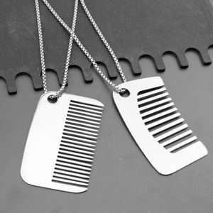 Yeni cilalı titanyum çelik tarak kolye uzun ışık lüks paslanmaz çelik zincir ile bir High-end hissediyorum. - Product Image 4