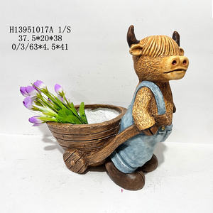Nieuw Aankomst Tuinbeeld Magnesia Bloempot Hoogland Koe Beeldje Hars Ambachtelijke Koe <span class=keywords><strong>Planter</strong></span> Voor Buitentuin Decoratie - Product Image 5