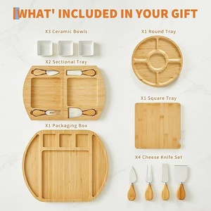 Juego de tablas de quesos personalizadas, tabla de cortar queso magnética desmontable de bambú, tabla para cortar carne para cocina casera - Product Image 3